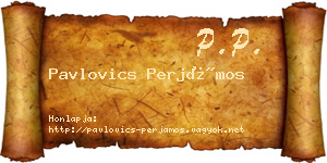 Pavlovics Perjámos névjegykártya